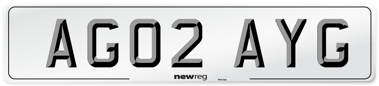 AG02 AYG Number Plate from New Reg
